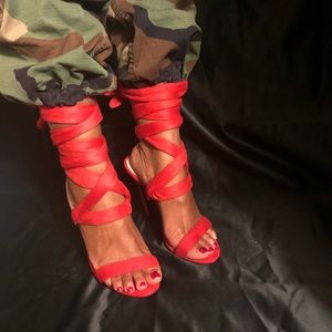 Nasty Gal Suede Sandal Heels